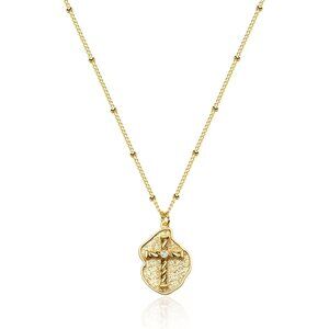 Women Gold  Pendant 14K Plated Dainty Chain Simple Tiny God Religious Jewelry
